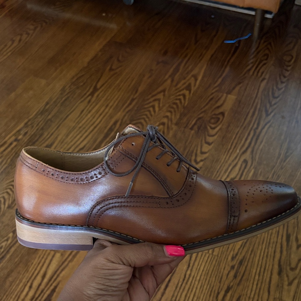 Milano Brown Leather Oxford Shoes Elegant Formal Design